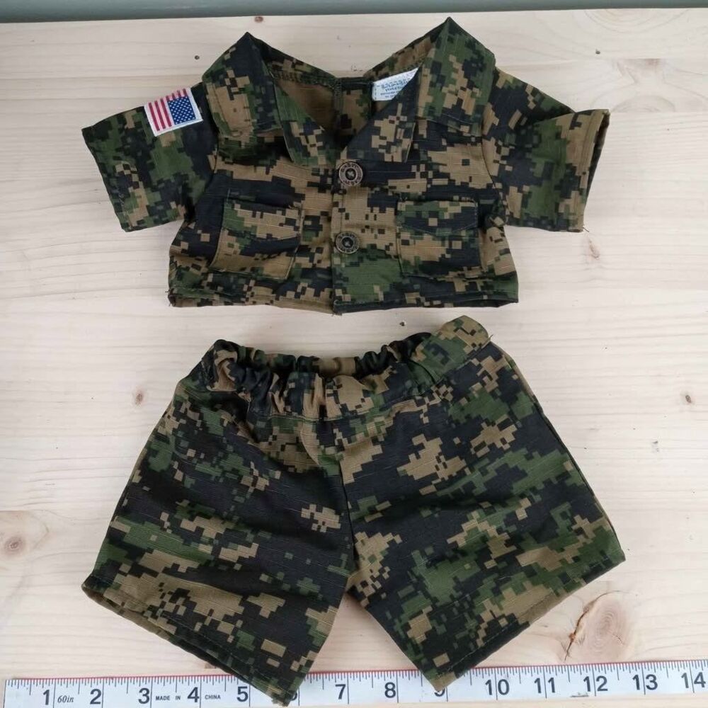 Build A Bear Military Camouflage Camping Hunting Fatigues Outfit Army BABW